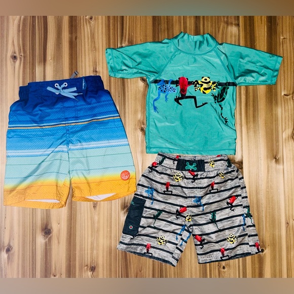 UV SKINZ Toddler Boy Swim Set w/ Hat size 5 & Extra pair of Zero X Sz 5/6 Trunks - Picture 14 of 14